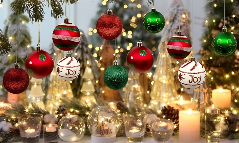 large outdoor lighted christmas balls